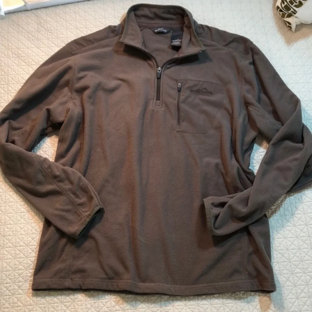 Eddie Bauer size Large cocoa brown knit shirt - Picture 1 of 8